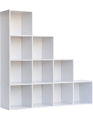 MOBILE LIBRERIA PORTAOGGETTI MOD.CUBO 10 CM.121X29,5X121CM BIANCO