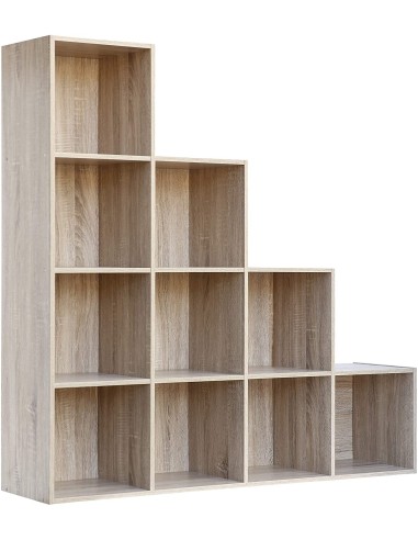 MOBILE LIBRERIA PORTAOGGETTI MOD.CUBO 10 CM.121X29,5X121H ROVERE