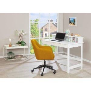 Scrivania ufficio camera cameretta Hilda cm 110 x 69 x 76/91h Bianco INTER LINK