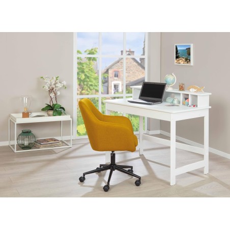 Scrivania ufficio camera cameretta Hilda cm 110 x 69 x 76/91h Bianco INTER LINK