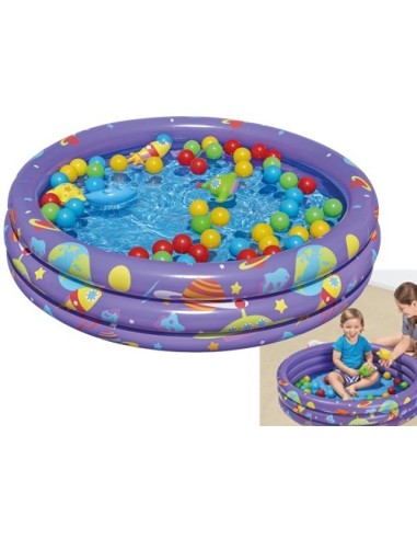 PISCINA GONFIABILE TONDA CON PALLINE PER BAMBINI BESTWAY 101LT 102xH25 -52466