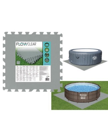 TAPPETO TELO BASE DI PROTEZIONE INFERIORE PER PISCINA GRIGIO BESTWAY CONF. 9 PANNELLI -58639