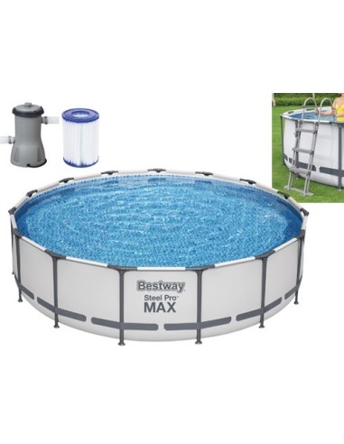 PISCINA TONDA FUORI TERRA STEEL PRO MAX BESTWAY 457xH107 -56488