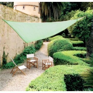 TELO VELA TRIANGOLO OMBREGGIANTE VERDE GAZEBO OMBRELLONE COPERTURA MT.5X5X5