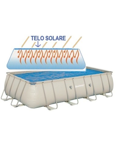 TELO DI COPERTURA SUPERIORE SOLARE CON ISOLAMENTO TERMICO PER PISCINA RETTANGOLARE CON TELAIO BESTWAY 732X366 -58228