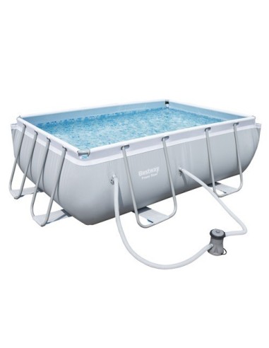 PISCINA RETTANGOLARE FUORI TERRA POWER STEEL BESTWAY 282X196XH84 -56629 + POMPA