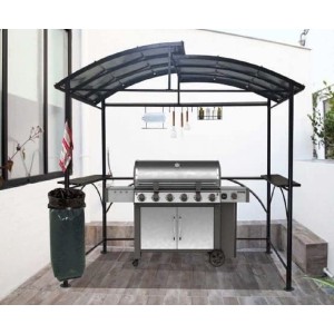 Tettoia per Barbecue in Acciao con accessori cm. 240x150x230