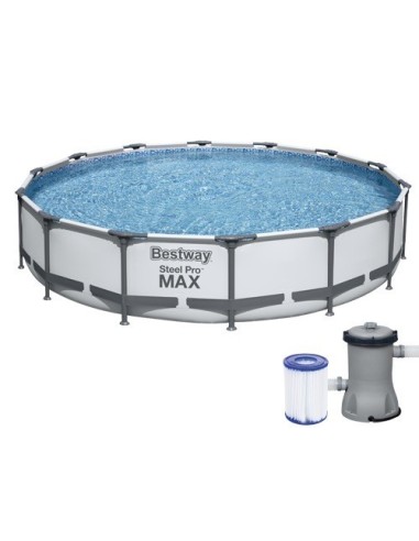 PISCINA TONDA FUORI TERRA STEEL PRO MAX BESTWAY 427XH84 -56595 + POMPA