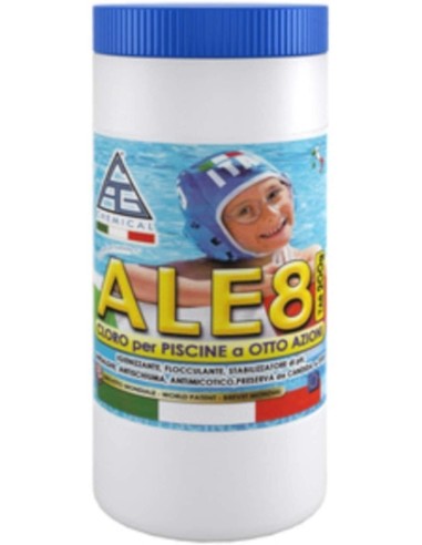 CLORO 8 FUNZIONI PER PISCINA PASTIGLIE GR.200 KG.1,4 ALE8 P200