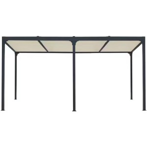 Pergola bioclimatica Foresta gazebo in alluminio, apertura manuale, 360x600 tetto ecru