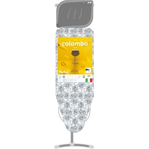 Asse da stiro TURBO 120x44 cm con griglia e porta caldaia, salvaspazio COLOMBO