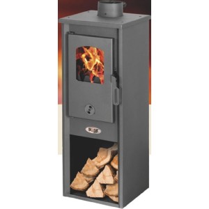 Stufa a legna Berna Lux 5,3 kw cm33x34x94h Antracite