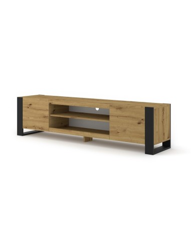 Mobile TV colore Rovere Rustico con gambe nere188x47Hx40 Cm