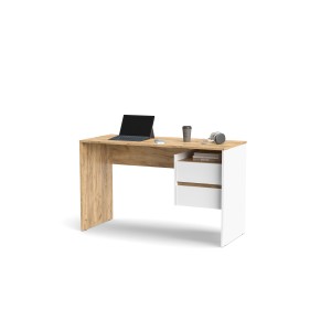 Scrivania ufficio casa modello Paco PC3 2 cassetti cm 125x51x75h bianco rovere