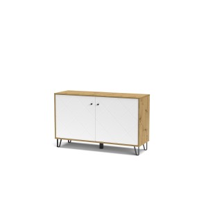 Mobile 2 ante soggiorno Bollo B04 cm 123x40x75h bianco rovere