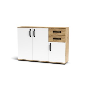 Mobile a 3 ante e 2 cassetti mod. Mosso O4 cm 120x32x83h bianco rovere