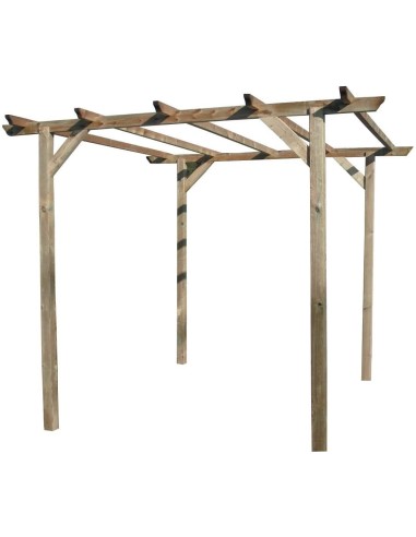 Pergola da giardino in legno impregnato cm 300X300X220h