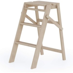 Sgabello in legno di faggio a 3 gradini H57 Cm salvaspazio, COLOMBO WOODY