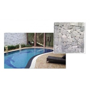 PAVIMENTO MOSAICO 11 PZ.PIETRA NATURALE GRIGIA 30X30 SUPPORTO IN RETE MATTONELLA PIASTRELLE  QUADRONI