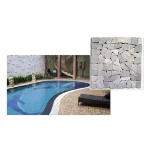 PAVIMENTO MOSAICO 11 PZ.PIETRA NATURALE GRIGIA 30X30 SUPPORTO IN RETE MATTONELLA PIASTRELLE  QUADRONI