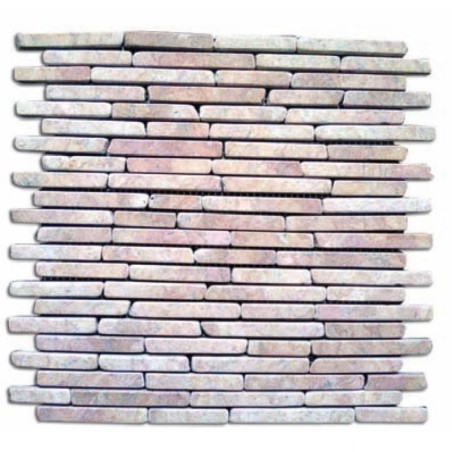 PAVIMENTO MOSAICO 11 PZ.PIETRA NATURALE ROSA 30X30 SUPPORTO IN RETE MATTONELLA PIASTRELLE  QUADRONI