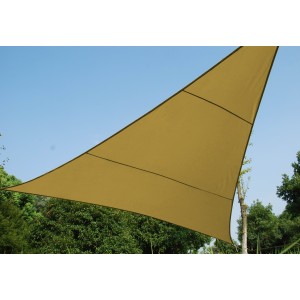 TELO VELA TRIANGOLO MT.5X5X5 IN POLIESTERE BEIGE GAZEBO OMBRELLONE COPERTURA