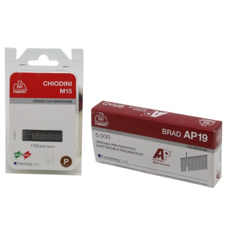 CHIODINI RICARICA PER FISSATRICE GRAFFATRICE ELECTRO 120- AP19 CONF. 5000 PEZZI