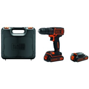 TRAPANO AVVITATORE BATTERIA LITIO 18V B+D BDCDC18 KB + VALIGETTA, 2 BATTERIE E CARICABATTERIA