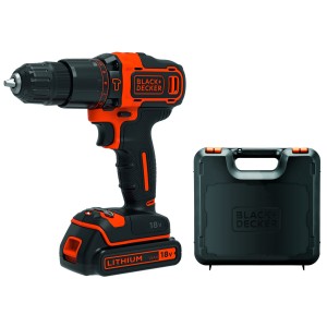TRAPANO A PERCUSSIONE BATTERIA LITIO 18V B+D BDCHD18K + VALIGETTA E CARICABATTERIA