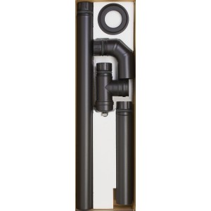 KIT TUBI ALA PER STUFA A PELLET ECO 5 PEZZI IN ACCIAIO PORCELLANATO
