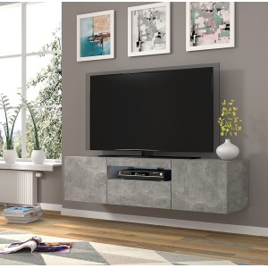 Mobile TV sospeso o a terra 150xH42/36x37 Cm STAND AURA colore cemento