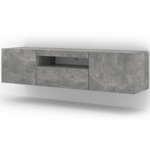 Mobile TV sospeso o a terra 150xH42/36x37 Cm STAND AURA colore cemento