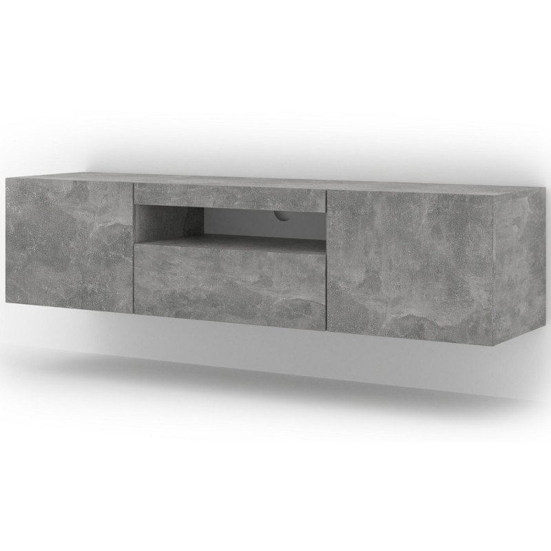 Mobile TV sospeso o a terra 150xH42/36x37 Cm STAND AURA colore cemento Mobile TV sospeso o a terra 150xH42/36x37 Cm STAND AURA colore cemento