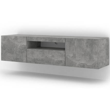 Mobile TV sospeso o a terra 150xH42/36x37 Cm STAND AURA colore cemento