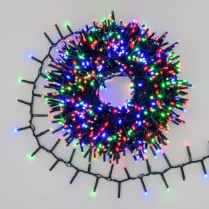 LUCI DI NATALE 100 LED MULTICOLOR + 8 GIOCHI LUCE PER ESTERNO