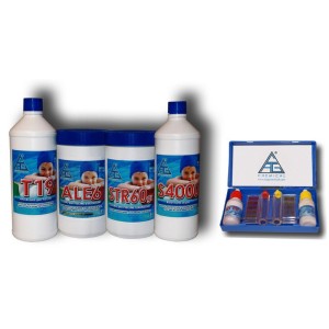 KIT MANUTENZIONE 4 ALL PER PICCOLE PISCINE COMPRENDE 4 PRODOTTI + KIT PH