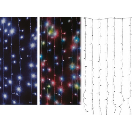 TENDA LUMINOSA DI NATALE LUCI PER ESTERNO H70x150 Cm con 104 LED BIANCO/CALDO