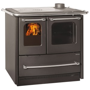 STUFA CUCINA A LEGNA 9,0 Kw SOVRANA EASY EVO 2.0 ANTRACITE 96x65xH85 cm
