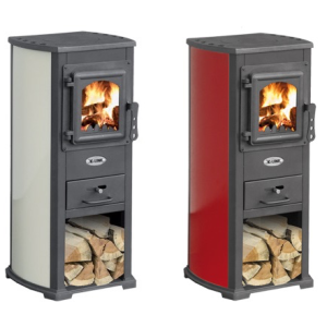 STUFA A LEGNA 5,3 Kw KARMA ROSSO 40x46xH90 cm