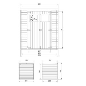 Casetta Birba 200x200x200H in legno nordico CON PAVIMENTO