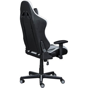 SEDIA POLTRONA DA GAMING ZORO ERGONOMICA PROFESSIONAL 70x59x125/137CM COLORE BIANCO/NERO XL