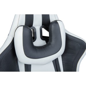 SEDIA POLTRONA DA GAMING ZORO ERGONOMICA PROFESSIONAL 70x59x125/137CM COLORE BIANCO/NERO XL