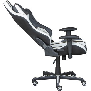 SEDIA POLTRONA DA GAMING ZORO ERGONOMICA PROFESSIONAL 70x59x125/137CM COLORE BIANCO/NERO XL