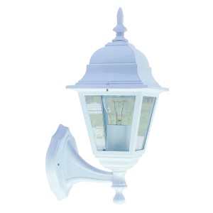 LANTERNA LAMPADA APPLIQUE CON BRACCIO SERIE ARKADIA ALLUMINIO BIANCO 4 FACCE