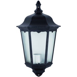 LANTERNA LAMPADA A MURO SERIE MINERVA ALLUMINIO NERO 3 FACCE
