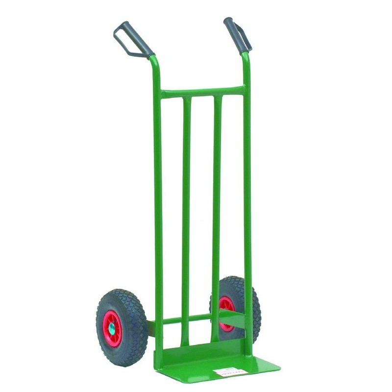 CARRELLO PORTASACCHI PORTACASSE ACCIAIO PORTATA KG.200 RUOTE PNEUMATICHE MM.260