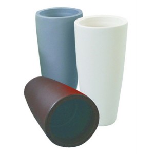 VASO STILO TONDO GRIGIO CM.33X70H DA ARREDO INTERNO ESTERNO GIARDINO