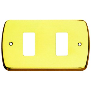 PLACCA MAGIC COPRI INTERRUTTORE OTTONE LUCIDO 2 FORI A.530