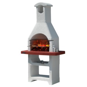 BARBECUE IN MURATURA CAYMAN CON CAPPA A CARBONELLA FORNO GRIGLIA BBQ