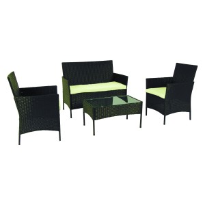 SET SALOTTO PANAMA IN RATTAN (DIVANO+TAVOLINO+2 POLTRONE) COLORE MARRONE